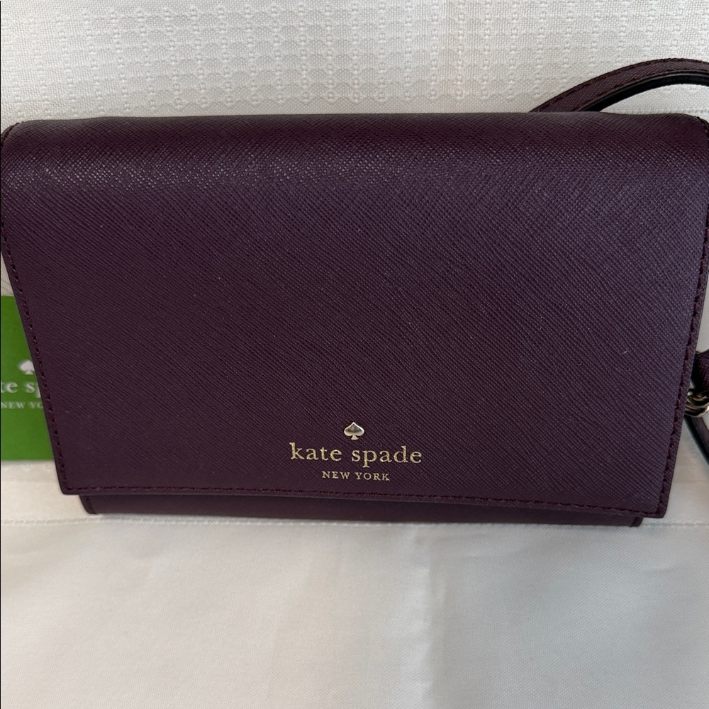 Kate ♠️ Spade Cedar Street Cami Convertible Leather Crossbody in Mahogany NWT - Picture 2 of 8